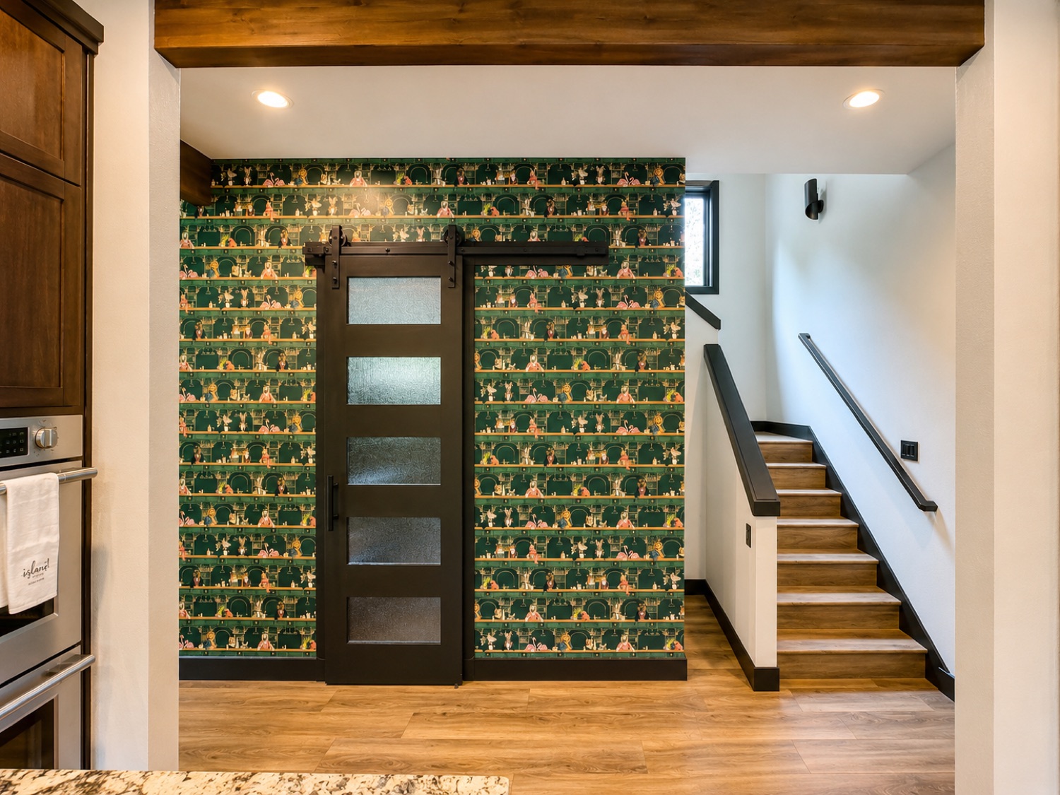 Wallpaper being removed from a wall